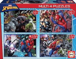 MULTI 4 PUZZLES * SPIDERMAN 50-80-100-150
