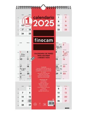 CALENDARIO PARED ESCRITORIO 3MESES VISTA 2025