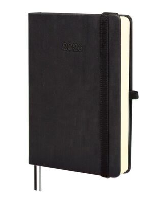 AGENDA ANUAL TEXTURA DÍA PÁGINA 2026 NEGRO