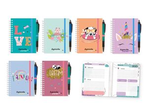 23/24 * AGENDA ESCOLAR 2D/P 2023/24 GLITTER ESPIRAL C/BOLI