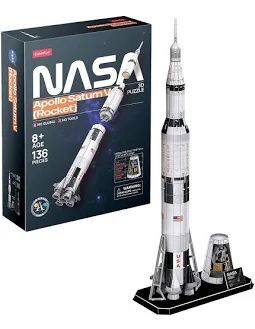 PUZZLE 3D COHETE APOLO SATURNO V 136 PIEZAS NASA