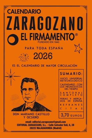 CALENDARIO ZARAGOZANO 2026. (NARANJA) PEQUEÑO