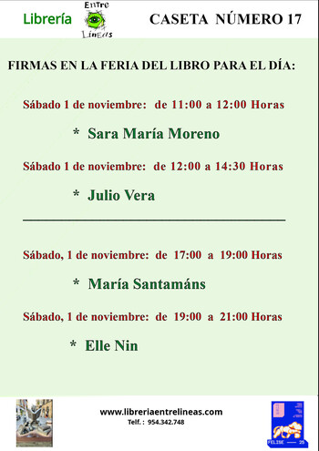 La FELISE de Entre Líneas, sábado 1 de noviembre.